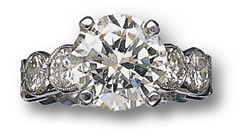 Diamond Engagement Ring in Platinum White Gold Settiing